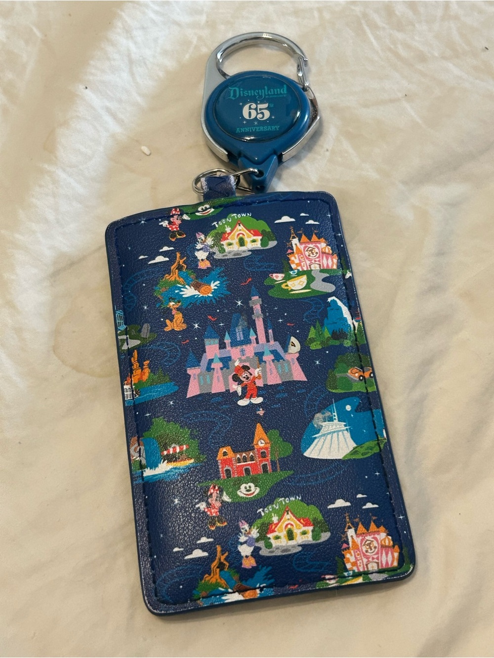 Disney 65th Anniversary Loungefly Card Holder Rides With Retractable String